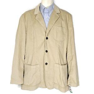 NWT $148 CHAPS Corduroy Blazer Men's L Large Tan